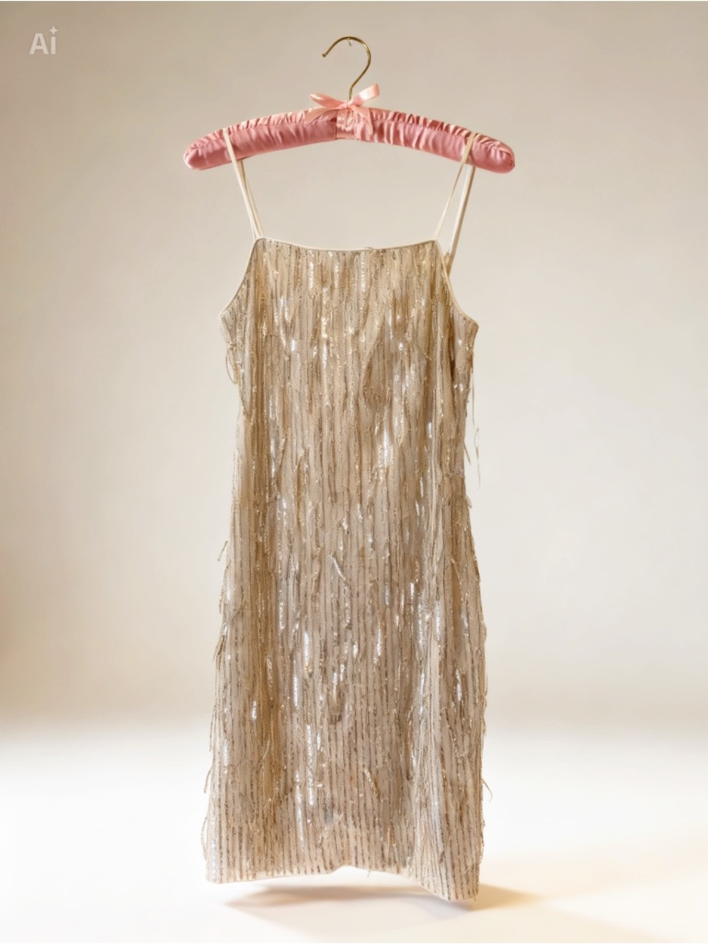 Sequin Mini Dress in Champagne